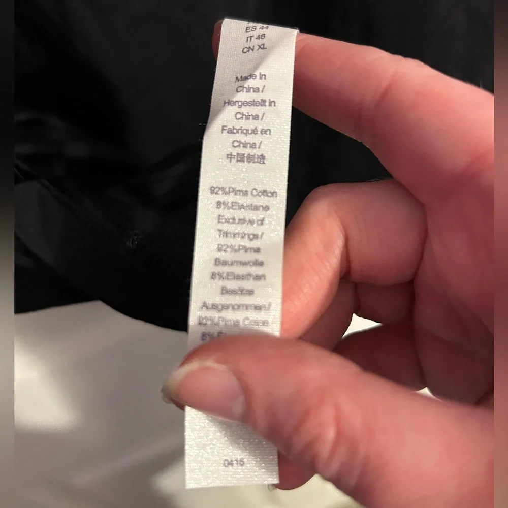 NWT - CRZ Yoga Black Pima Cotton Cropped Tee - Picture 5 of 7